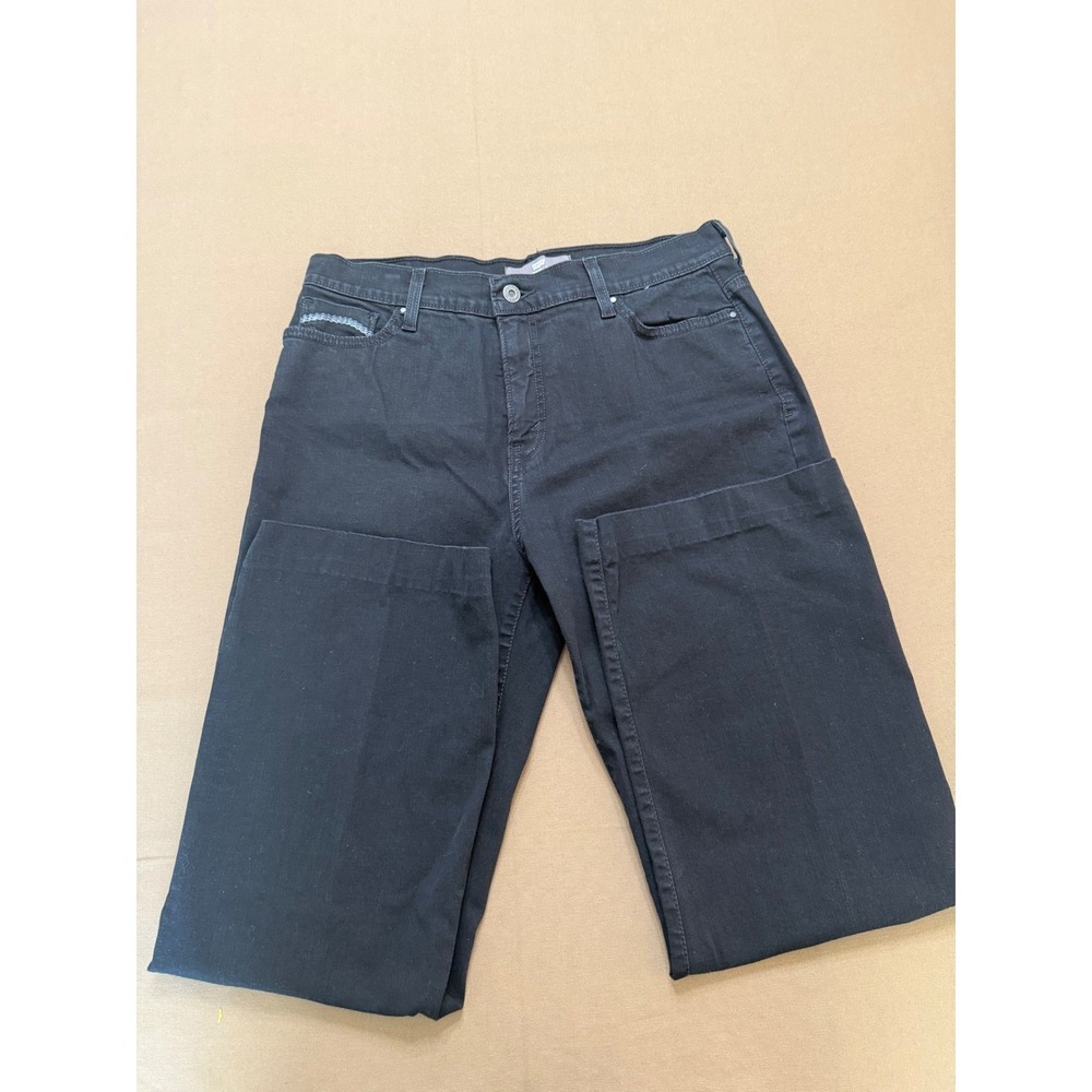 Levis Perfectly Slim Bootcut Jeans Black Wash Womens Size 14 Hem Legs‎